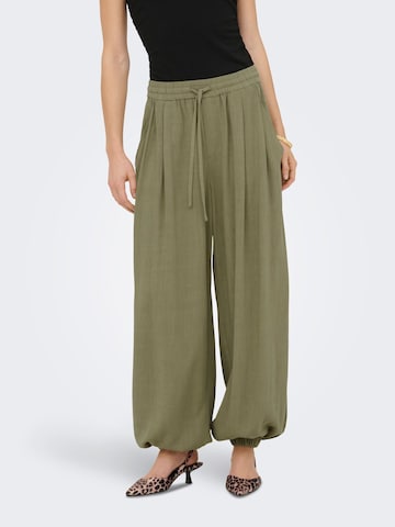 ONLY Wide leg Broek 'ONLSiesta' in Groen: voorkant