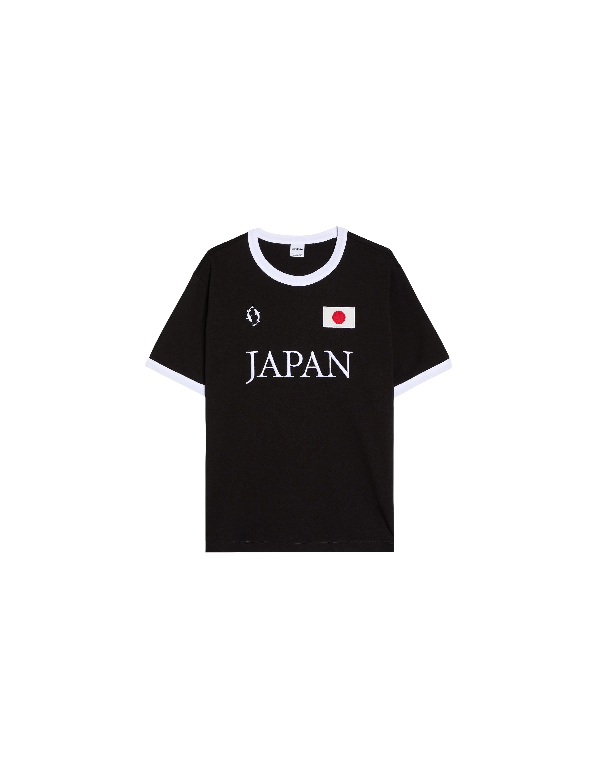 Bershka Shirt 'MUNDIAL' in XS in Black / White, Item view