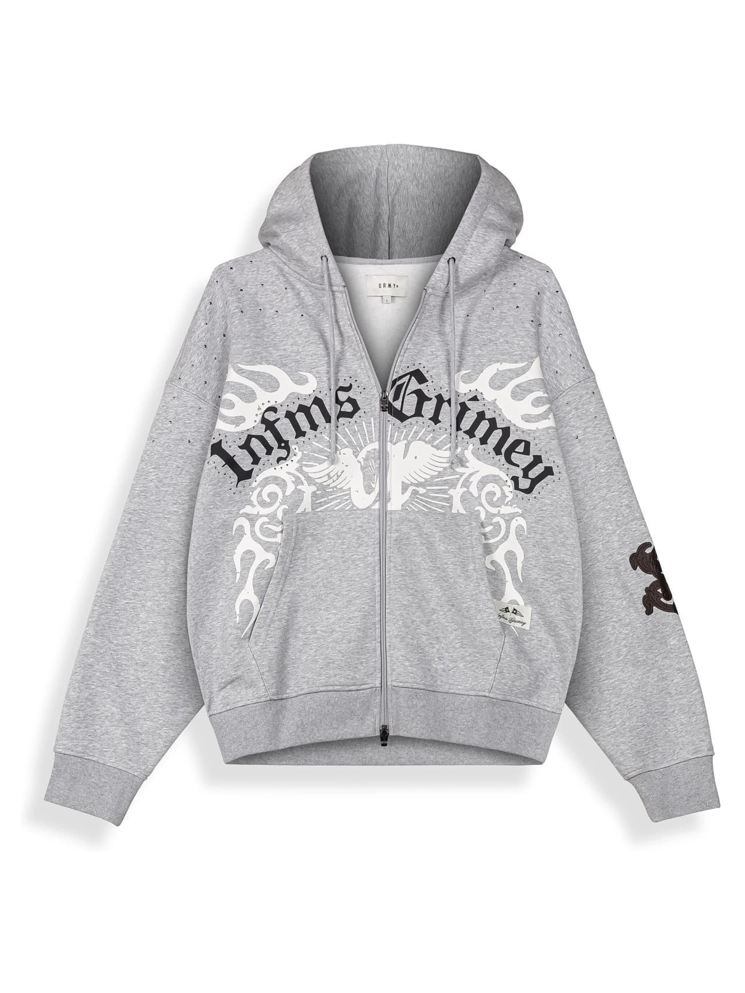 Grimey - Sudadera con cremallera en gris: frente