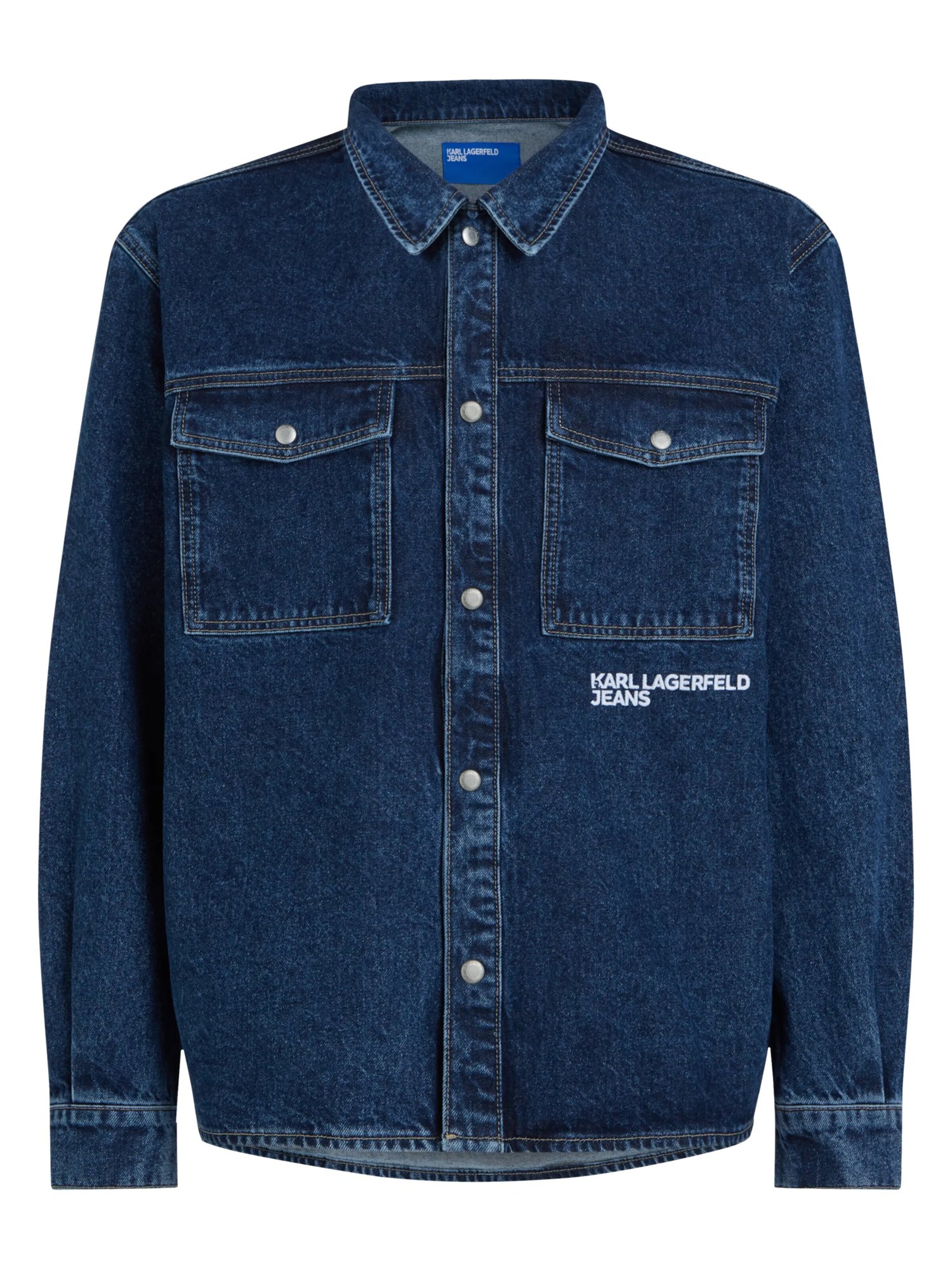 KARL LAGERFELD JEANS Overgangsjakke i L i mørkeblå / hvid, Produktvisning