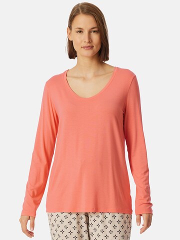 SCHIESSER Slaapshirt ' Mix & Relax ' in Oranje: voorkant