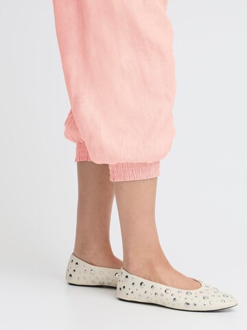 PULZ Jeans Tapered Pants ' PZJILL LINEN ' in Pink