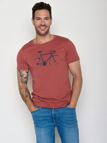 GREENBOMB Shirt 'Guide Bike Crop' in Red: front