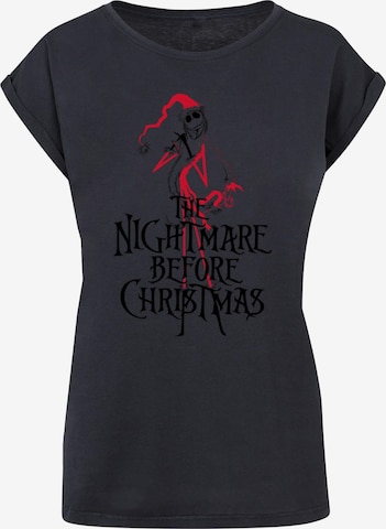 ABSOLUTE CULT Shirt 'The Nightmare Before Christmas - Santa' in Blauw: voorkant