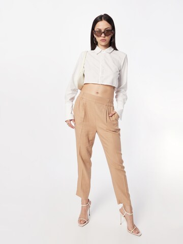 Regular Pantalon à plis Sisley en beige