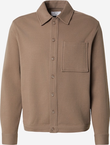 DAN FOX APPAREL Regular fit Srajca 'Marco' | rjava barva: sprednja stran