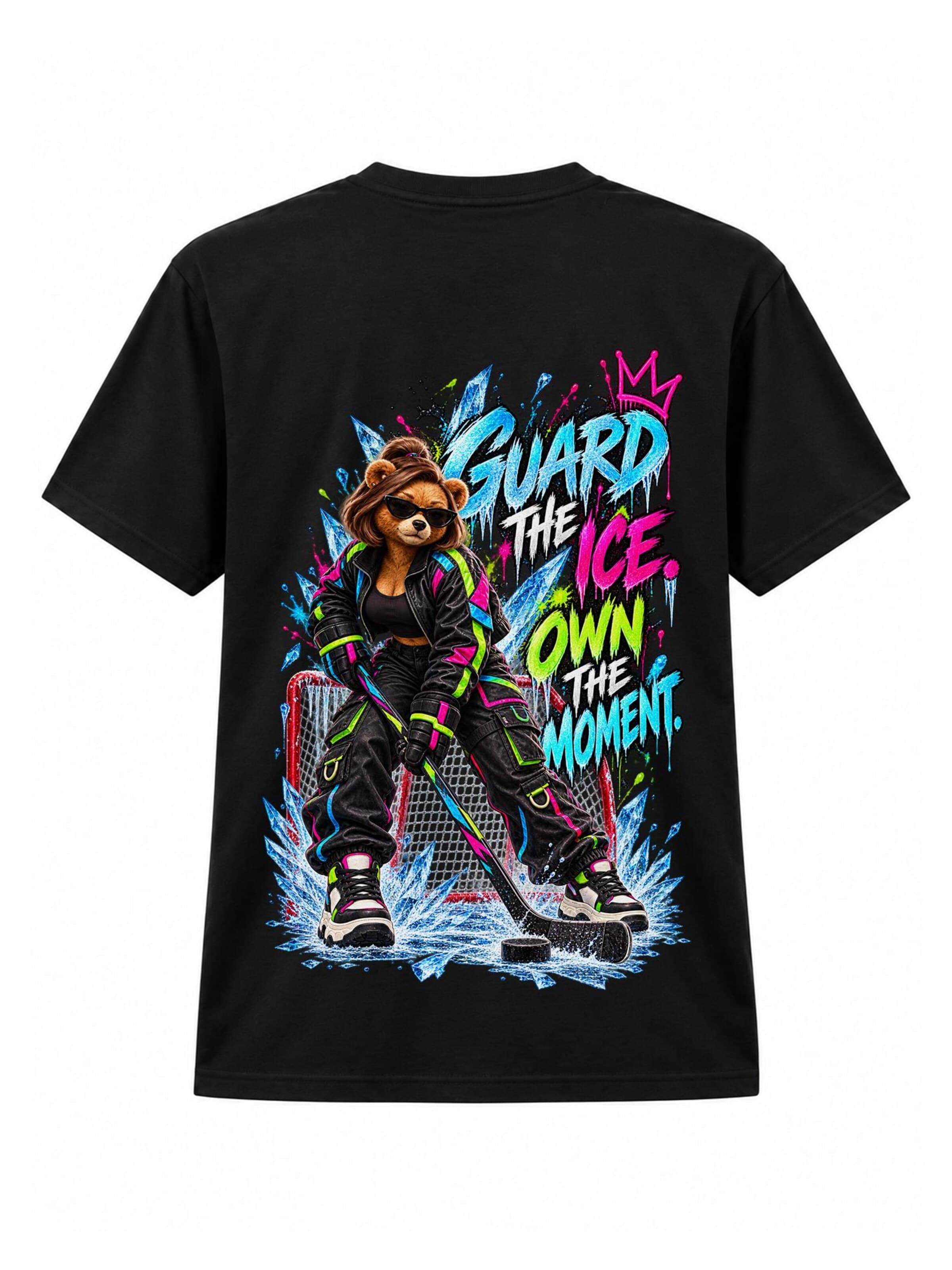 LUNØIR Studio Shirt 'BOSS Femme Ice Goal Guardian' in Black: front