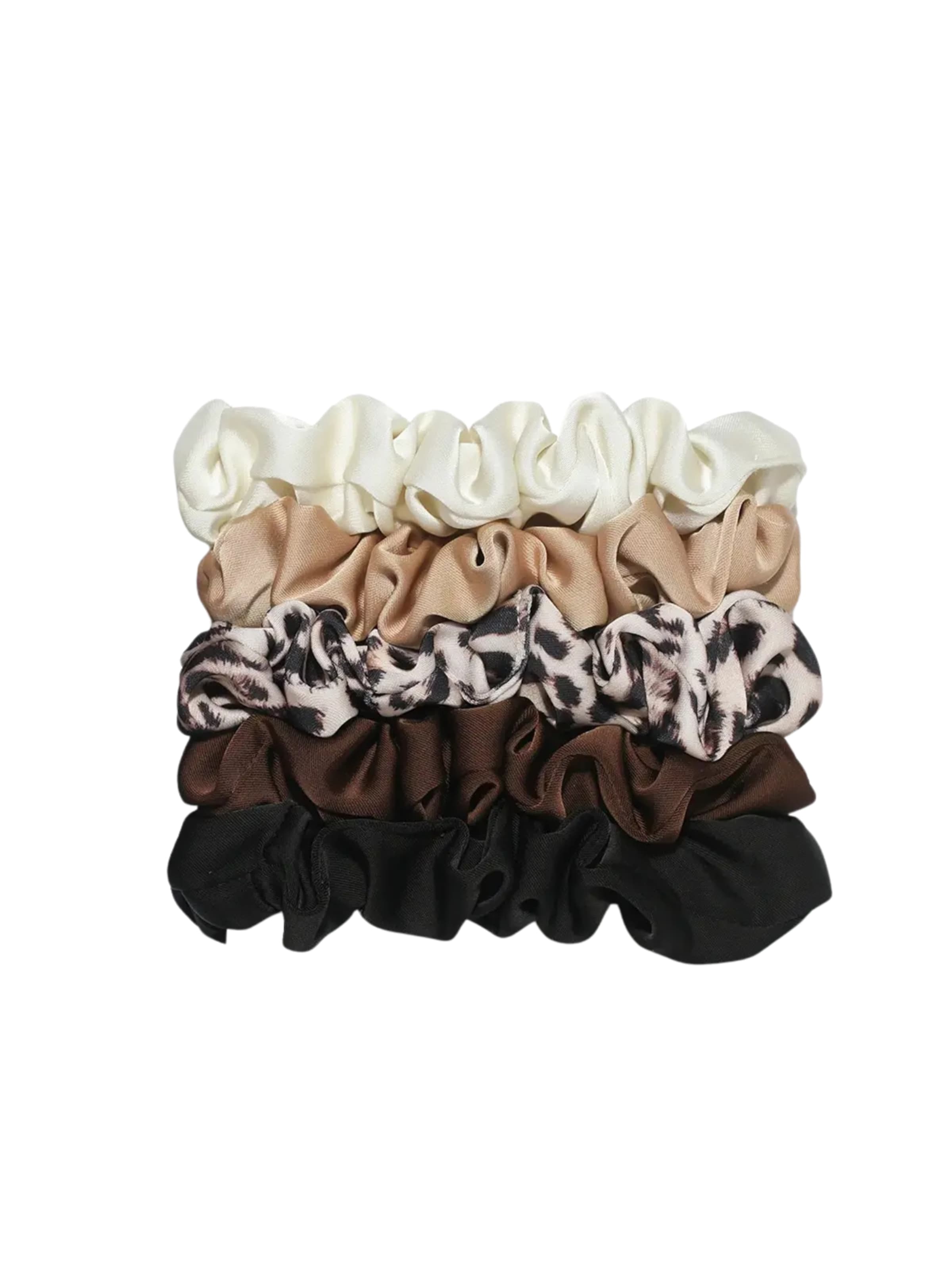 cfab (formerly creamy fabrics) Haarschmuck 'Alltags Scrunchies | 5er Pack'‌‌‌‌‌‌‌ in Schwarz: Vorderseite