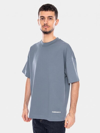 Carhartt WIP Koszulka 'S/S Link Script T-Shirt Velvet Blue / White' w rozmiarze S w kolorze niebieskim, Podgląd produktu