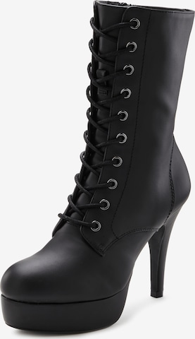 LASCANA Belle Affaire Schnürstiefelette in Schwarz: Vorderseite