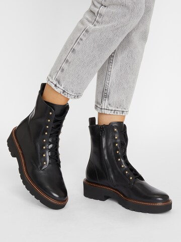 Paul Green Lace-Up Ankle Boots in Black: front