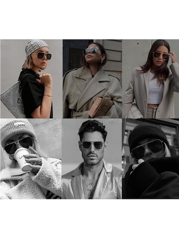 VEYREY Sunglasses 'Pilotenbrille Sonnenbrillen Samni' in Black