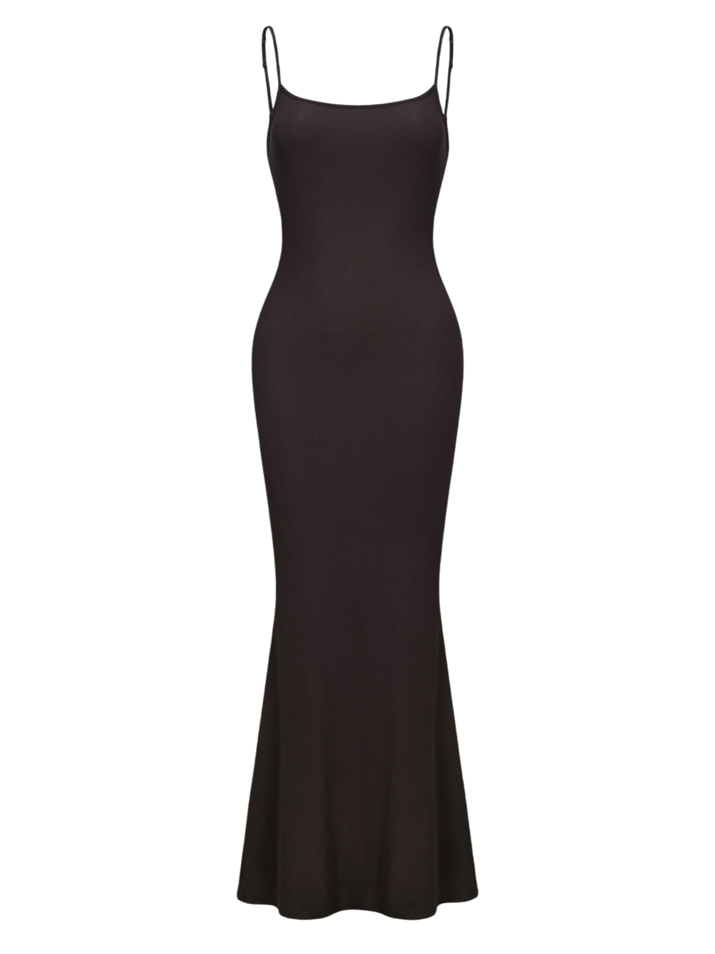 cfab (formerly creamy fabrics) Klänning 'Ribbed Cami Maxikleid' i brun: framsida