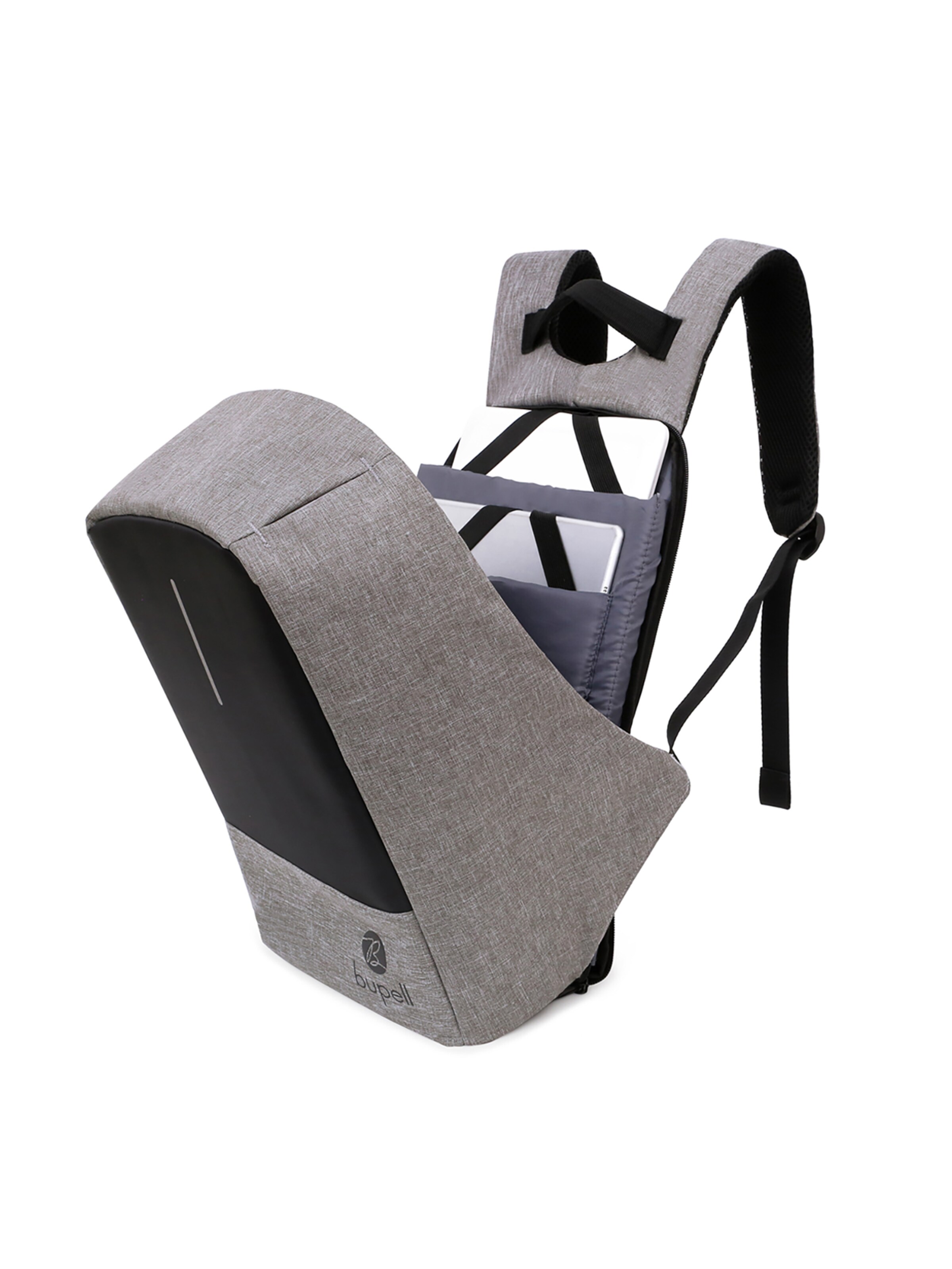 bupell Backpack 'Laptop & Anti-Diebstahl' in Grey