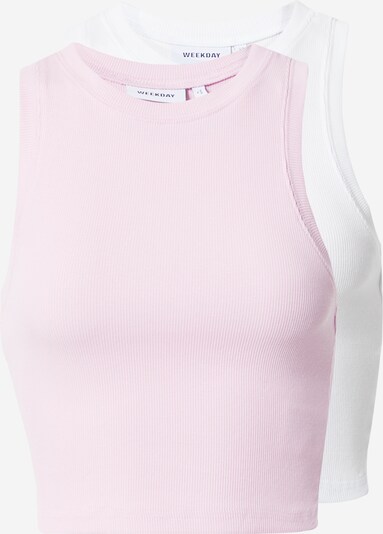 WEEKDAY Top in rosa / weiß, Produktansicht