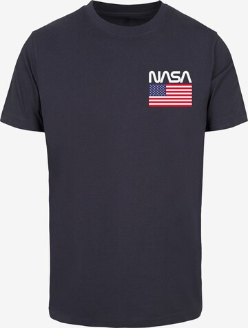 Merchcode T-Shirt 'NASA - Stars and Stripes' in Blau: predná strana