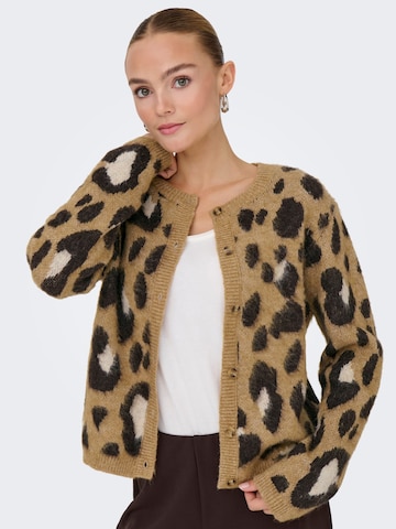 Jaqueline de Yong Gebreid vest 'Kayla' in Bruin