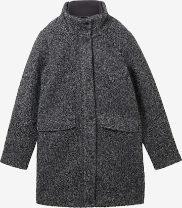 TOM TAILOR DENIM Between-Seasons Coat 'Boucle' in Grey: front