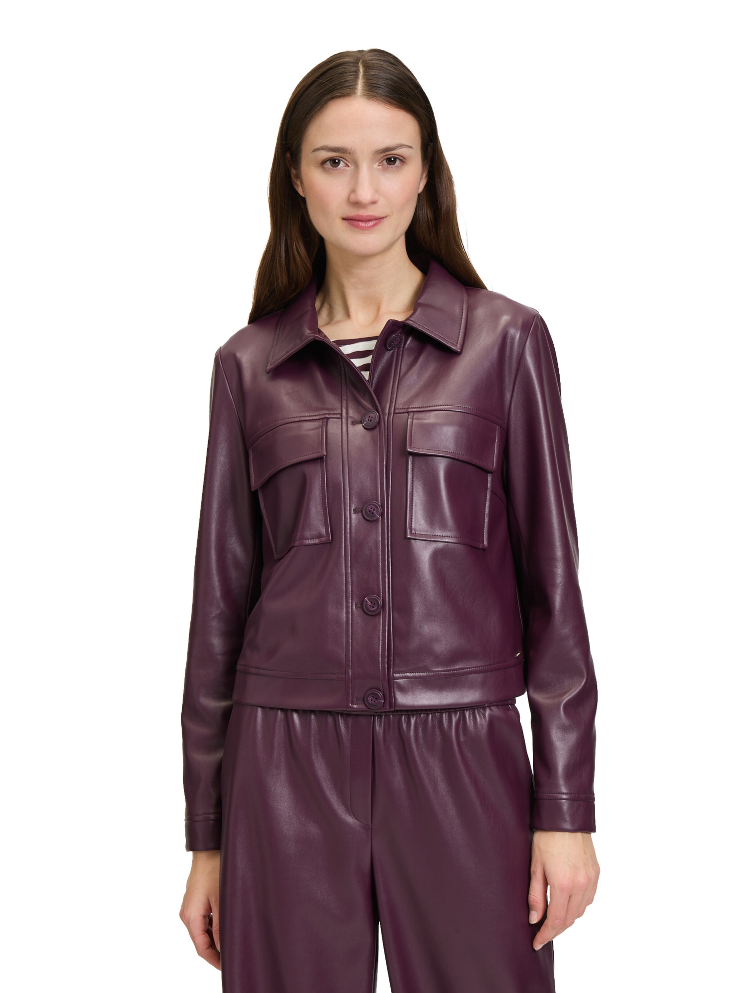 Veste mi-saison Betty & Co en violet : devant
