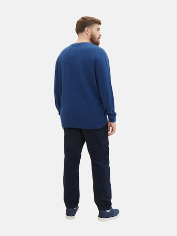 TOM TAILOR Men + Regular Cargo Pants in Blue