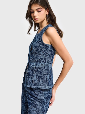 IT'S BASIC Bodywarmer 'DENIM WAISTCOAT' in Blauw