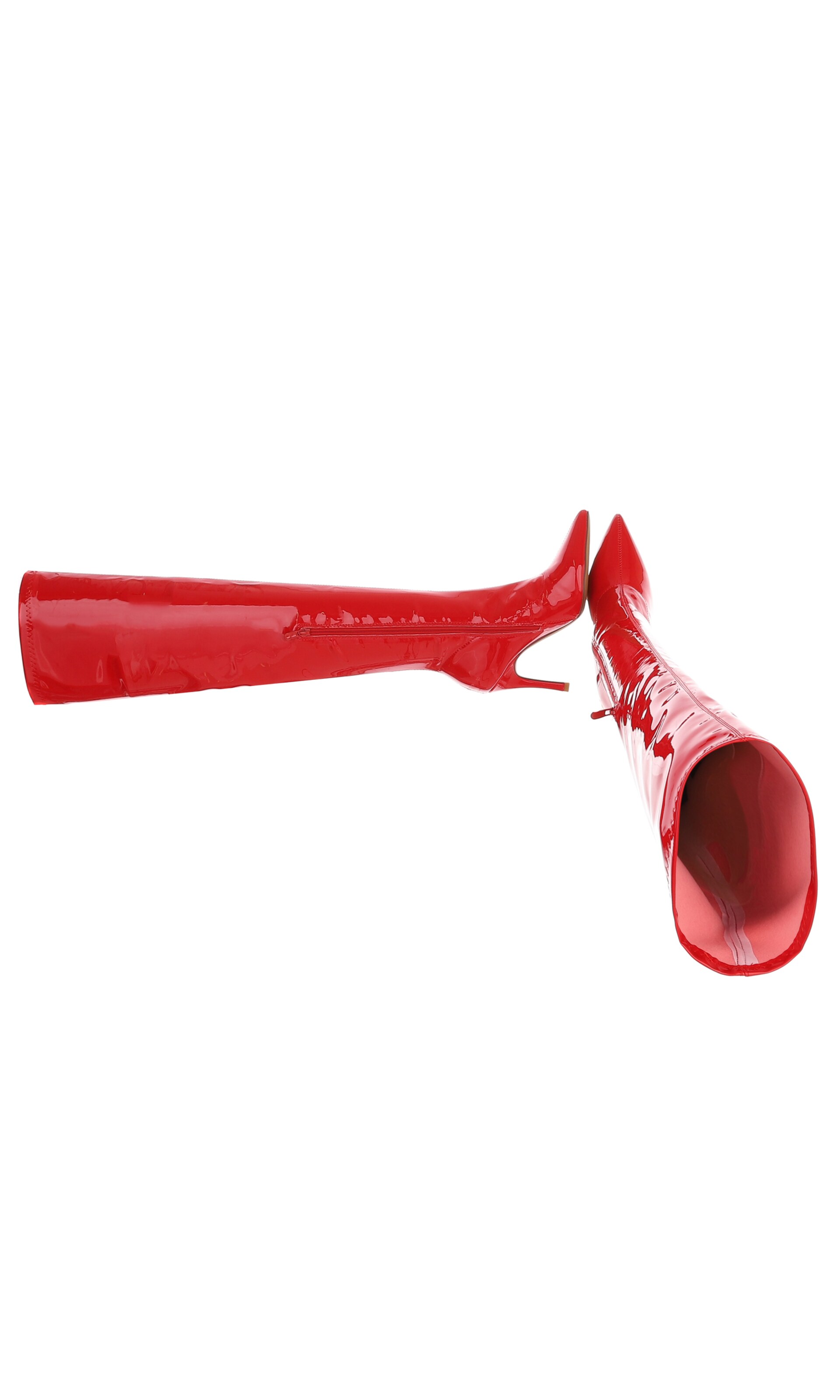 Ital-Design Overknees in Rot