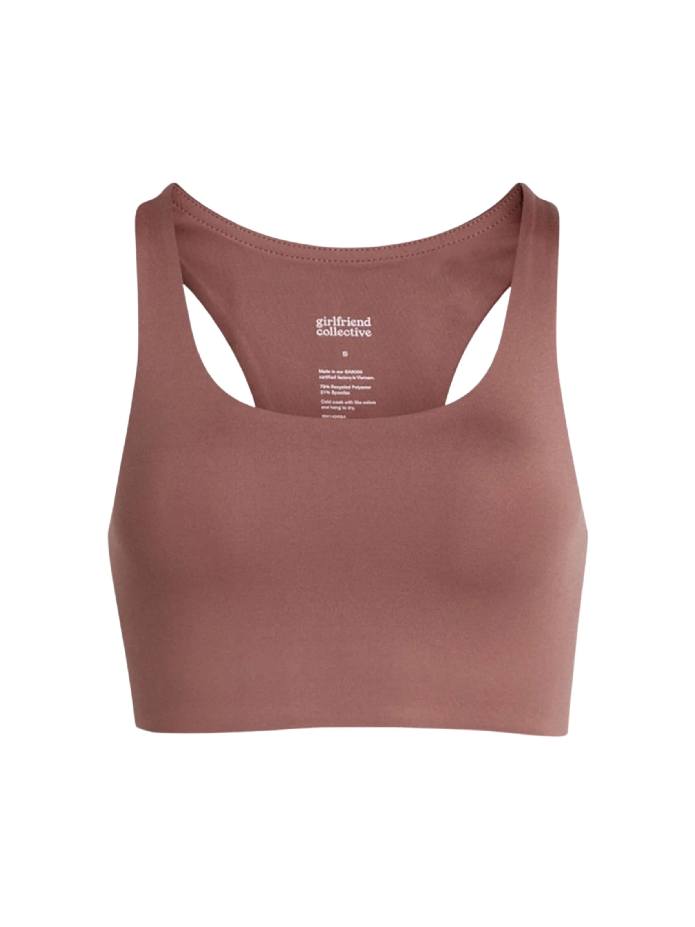 Girlfriend Collective Bustier Sports-BH 'Paloma' i brun: forside