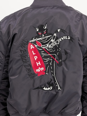 ALPHA INDUSTRIES Between-Season Jacket 'MA-1 Black Devils' in Grey: back