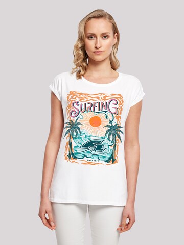 F2 T-Shirt 'F2 Surfers Sunset Sommer Vibes' in Weiß: Vorderseite