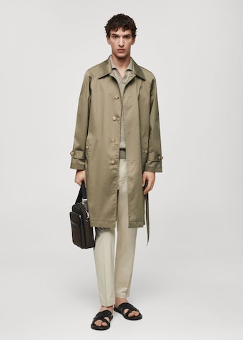 MANGO MAN Between-Seasons Coat 'Dorian' in Green