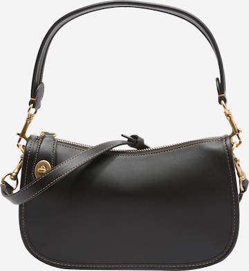 COACH - Mala de ombro em preto: frente