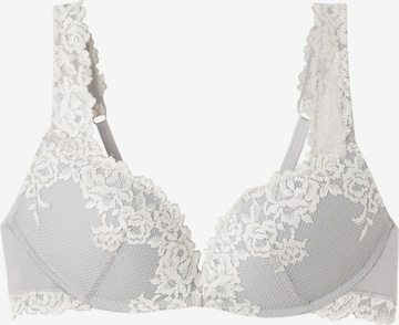 INTIMISSIMI Push-up Bra 'Pretty Flowers' in Grey: front