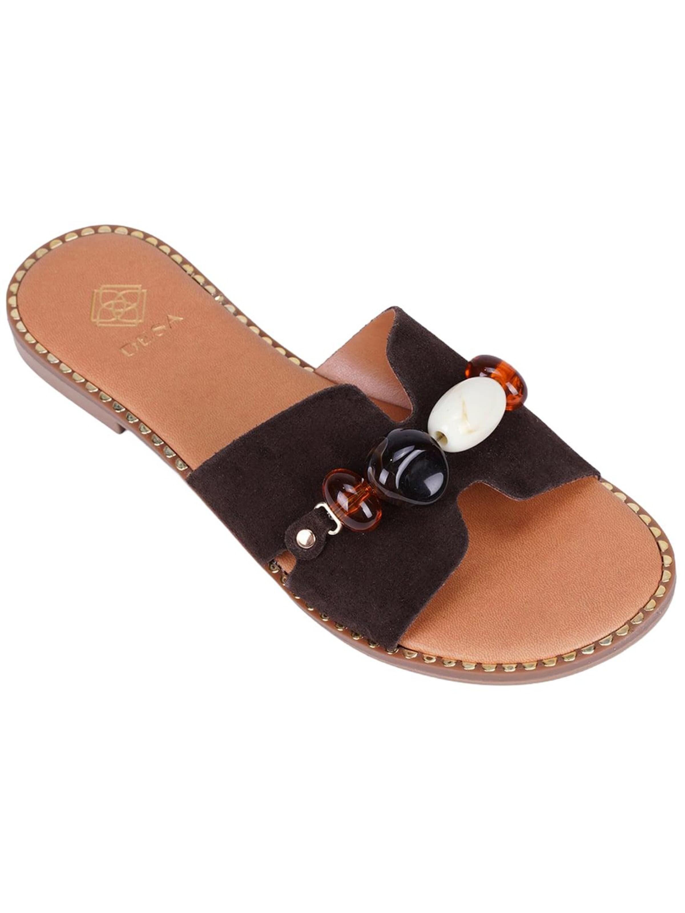 Desa Pantolette 'Folien'‌‌‌‌‌‌‌‌‌ in Braun: Vorderseite