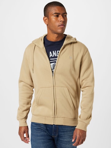 Coupe regular Veste de survêtement 'Premium Core' G-Star RAW en beige : devant