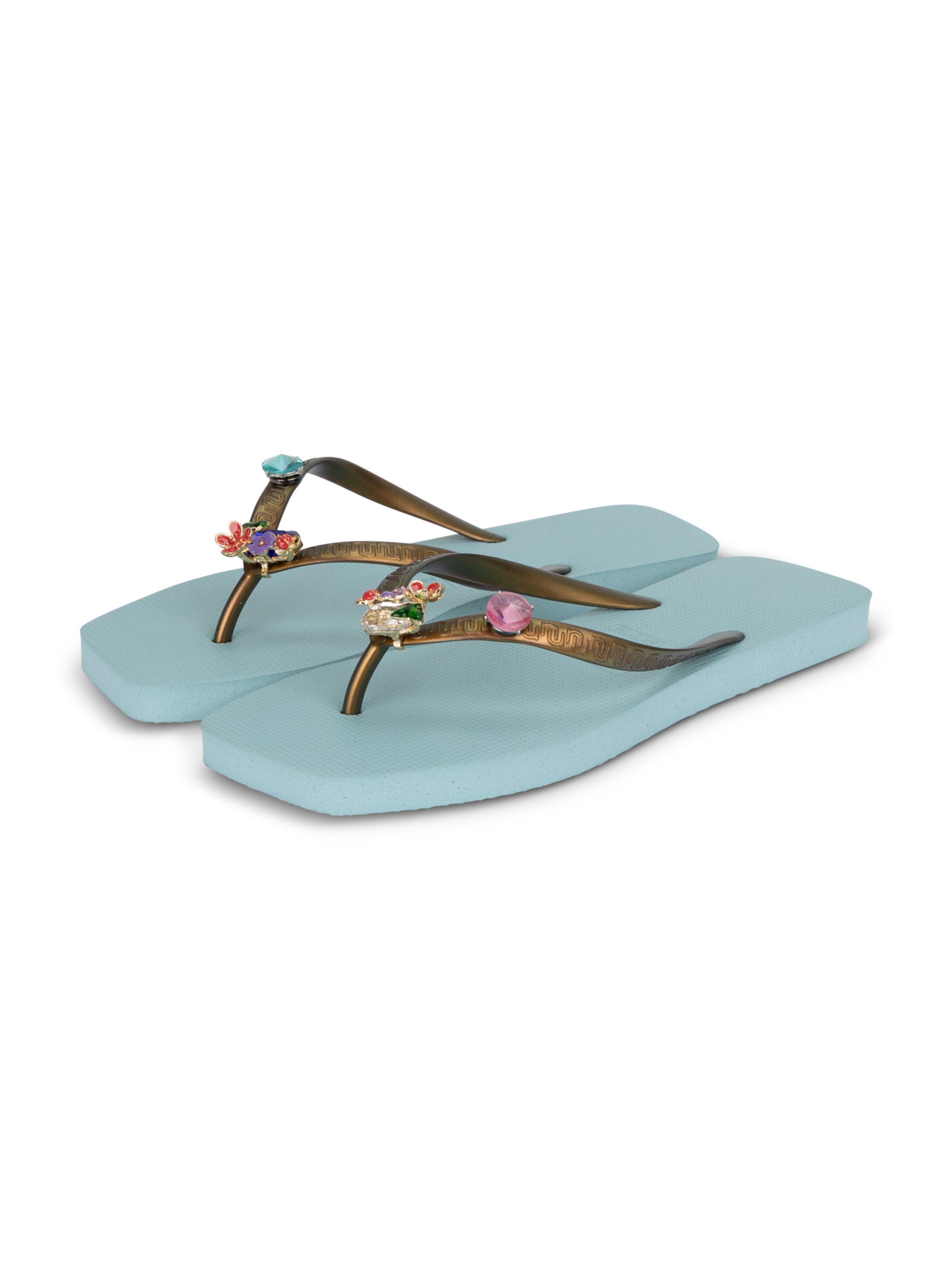 Uzurii Luxury Footwear T-Bar Sandals 'Flore Square' in 35,5 in Azure, Item view