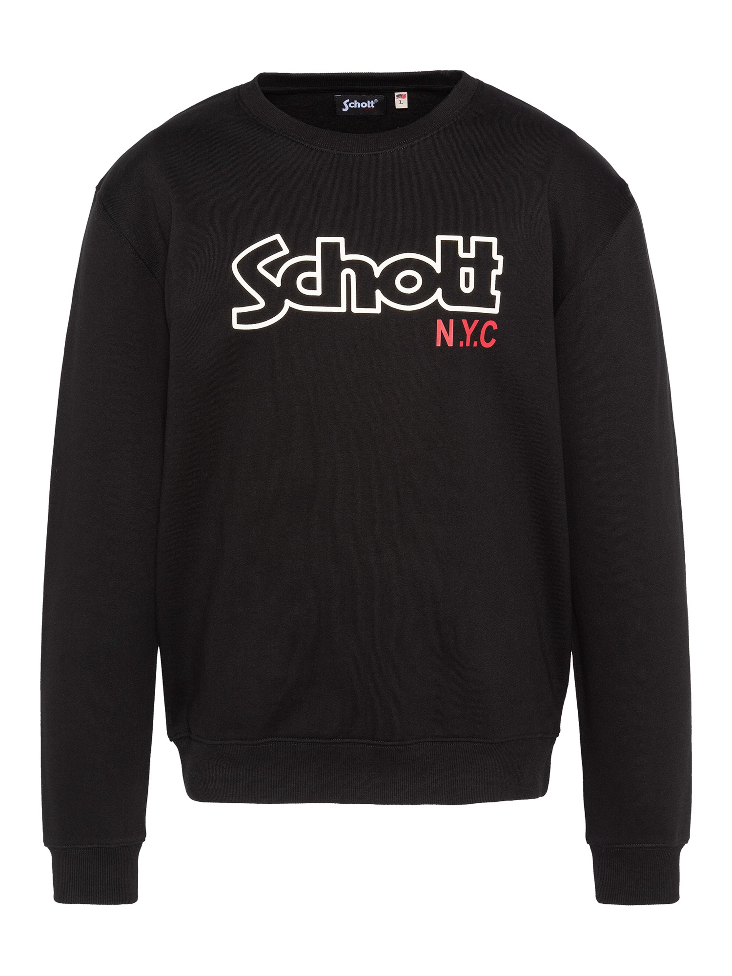Schott NYC Sweatshirt‌‌‌‌‌‌‌‌ in Schwarz: Vorderseite