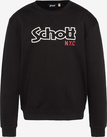 Schott NYC Sweatshirt in Schwarz: Vorderseite