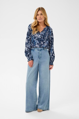 Regular Jean 'CRVisti w. Braiding' Cream en bleu