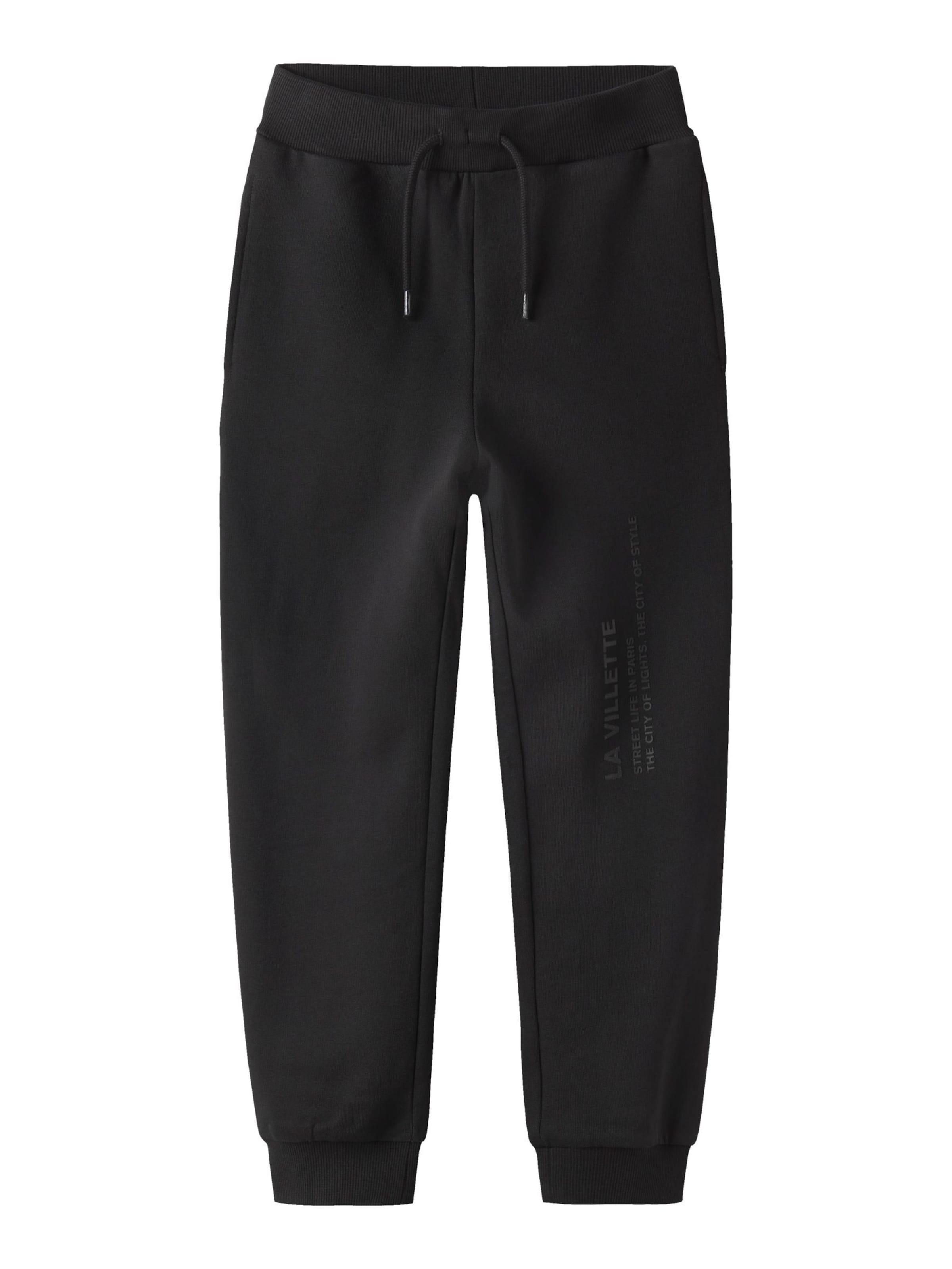 NAME IT - Tapered Pantalón en negro: frente