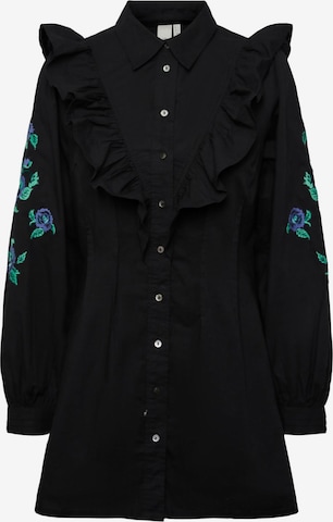 Robe-chemise 'Kniri' Y.A.S en noir : devant