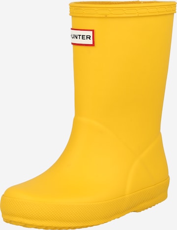 HUNTER Rubber Boots in Yellow: front
