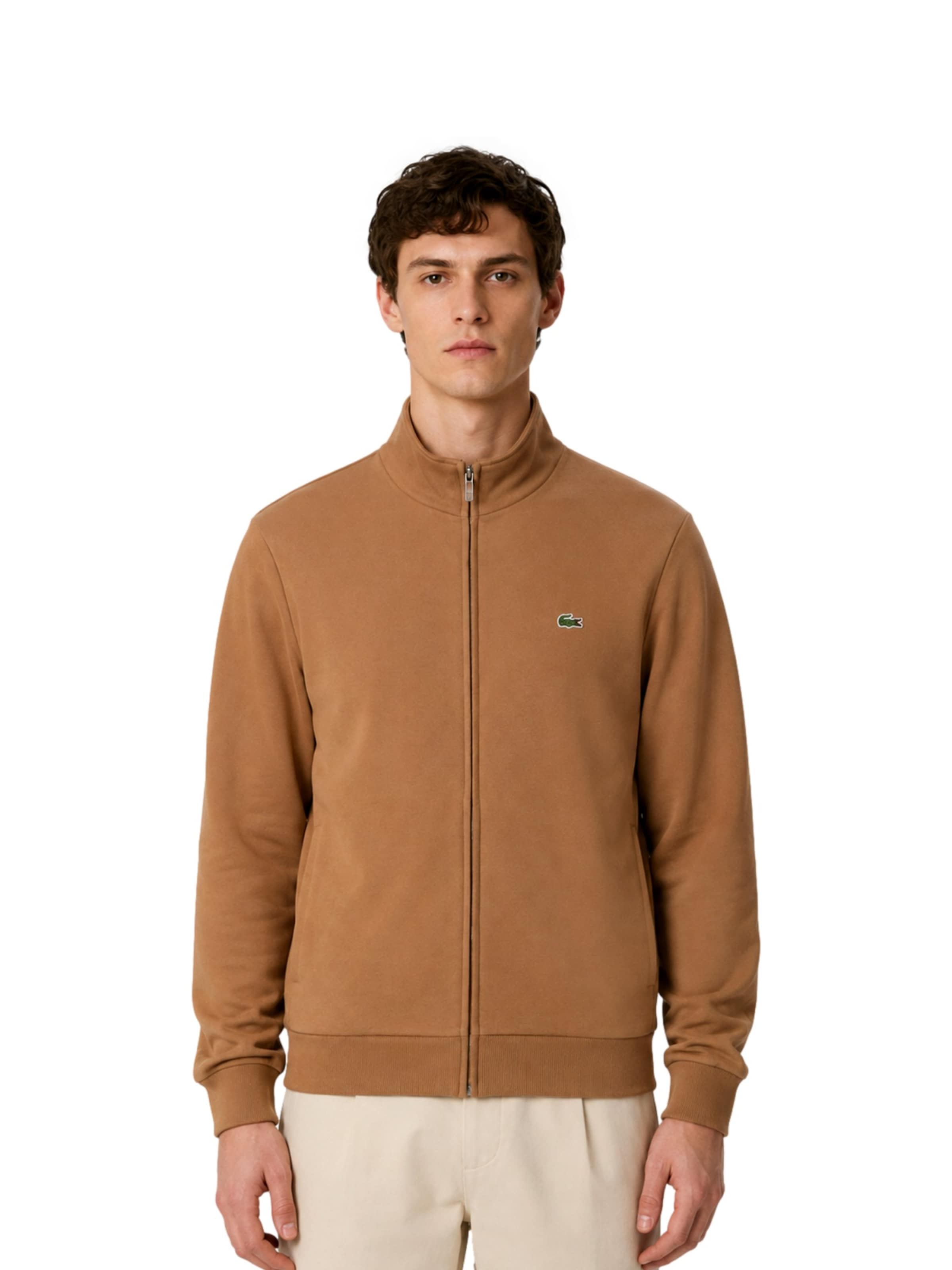 Giacca di felpa di LACOSTE in marrone: frontale