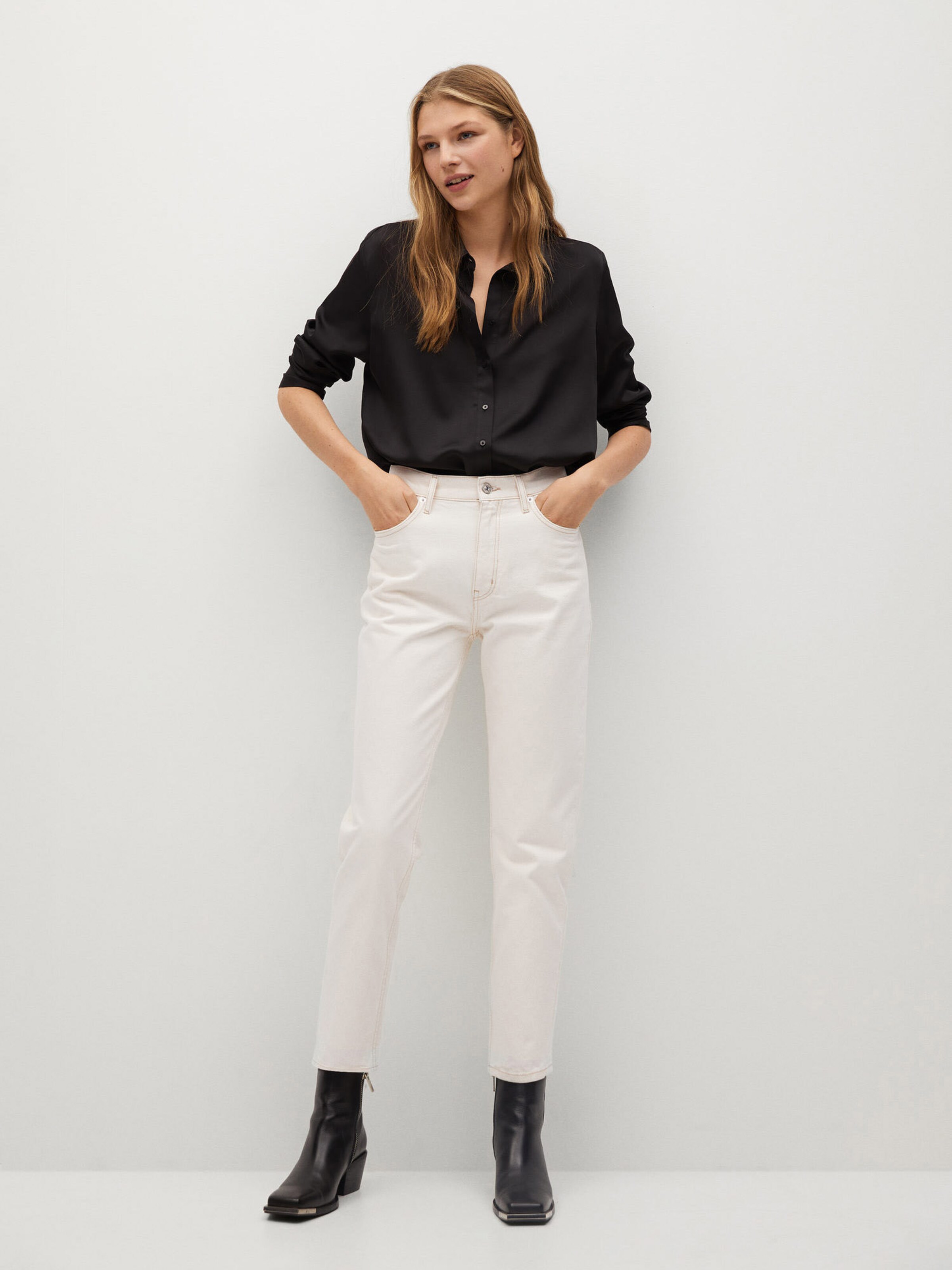MANGO Jeans 'Mom80' in Ecru | ABOUT YOU