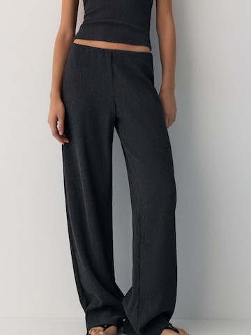 Pull&Bear Wide Leg Hose in Grün: Vorderseite