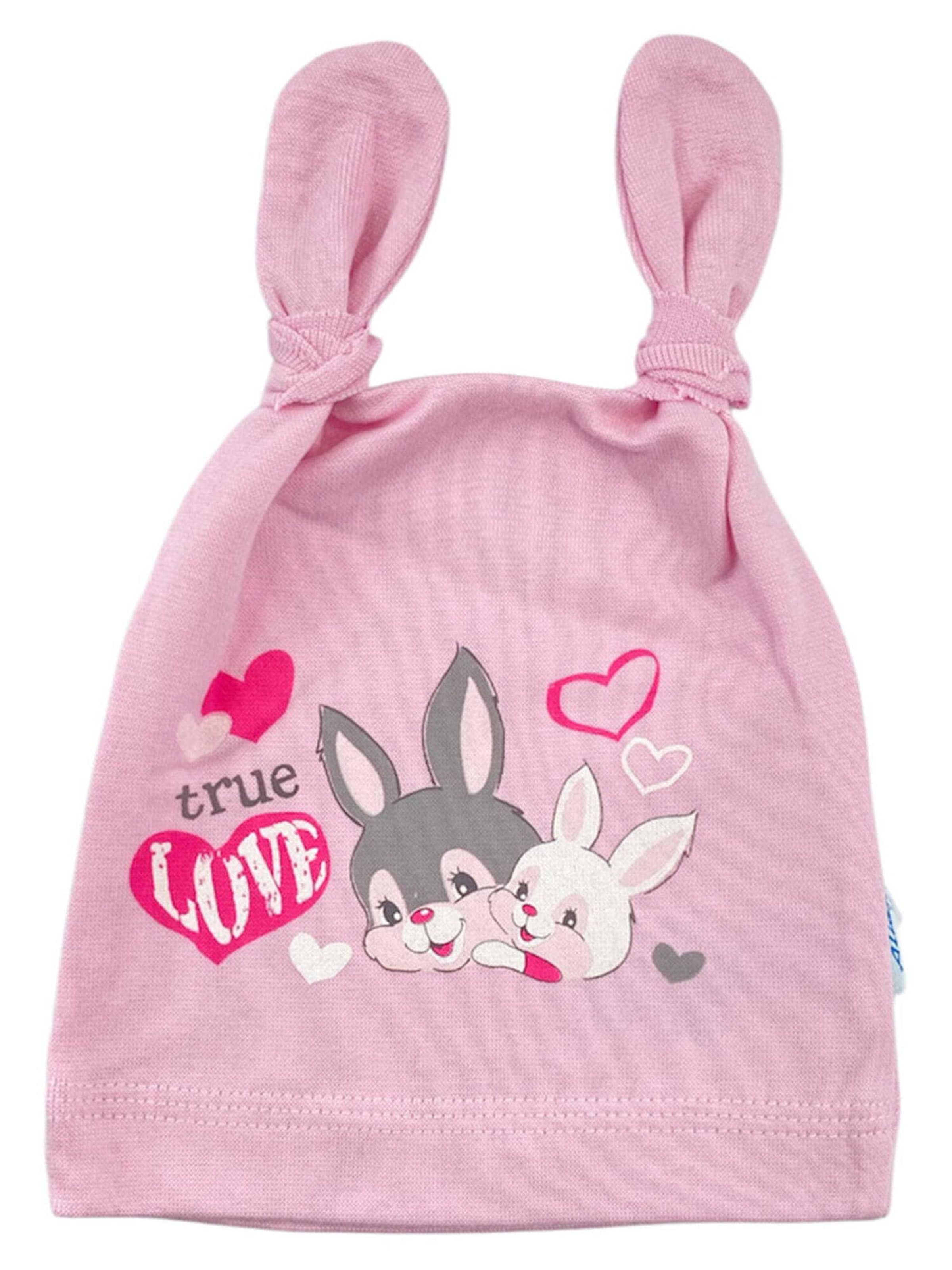 Aliap Mütze 'Hase' in Pink: Vorderseite