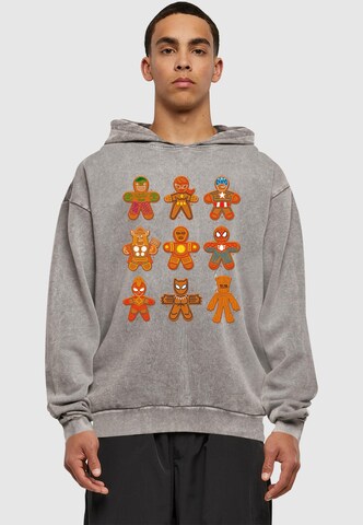 ABSOLUTE CULT Sweatshirt 'Marvel Universe - Christmas Gingerbread Avengers' in Grey: front