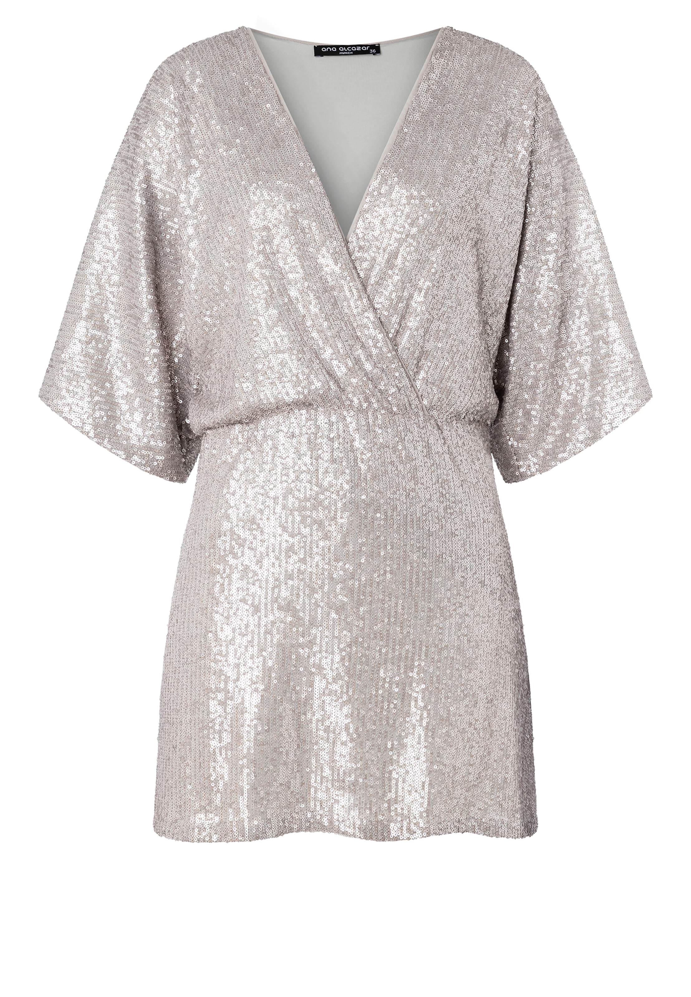 Ana Alcazar Avondjurk ' Tafora ' in Zilver: voorkant