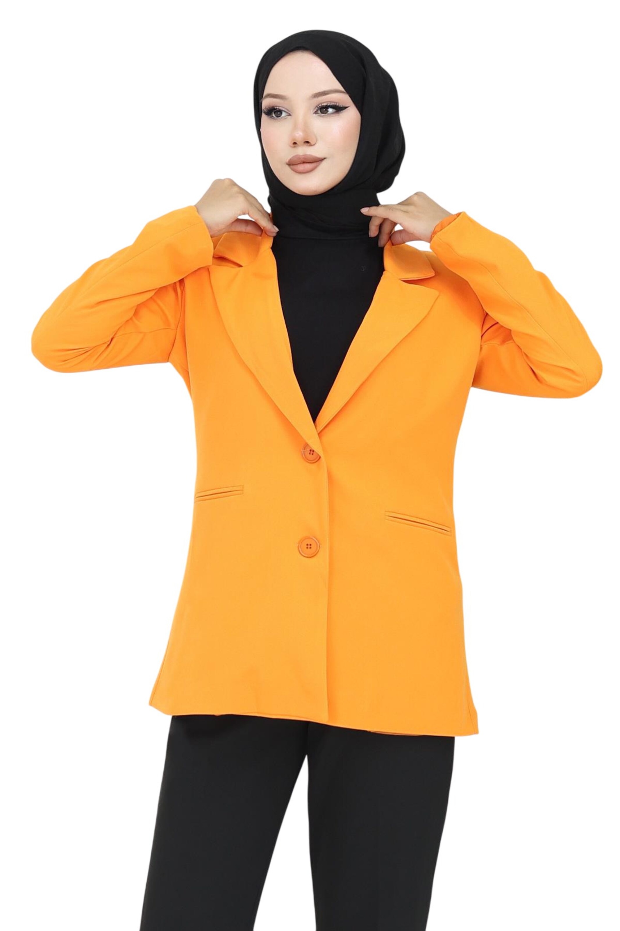 MODAMIHRAM Blazer in Orange: front