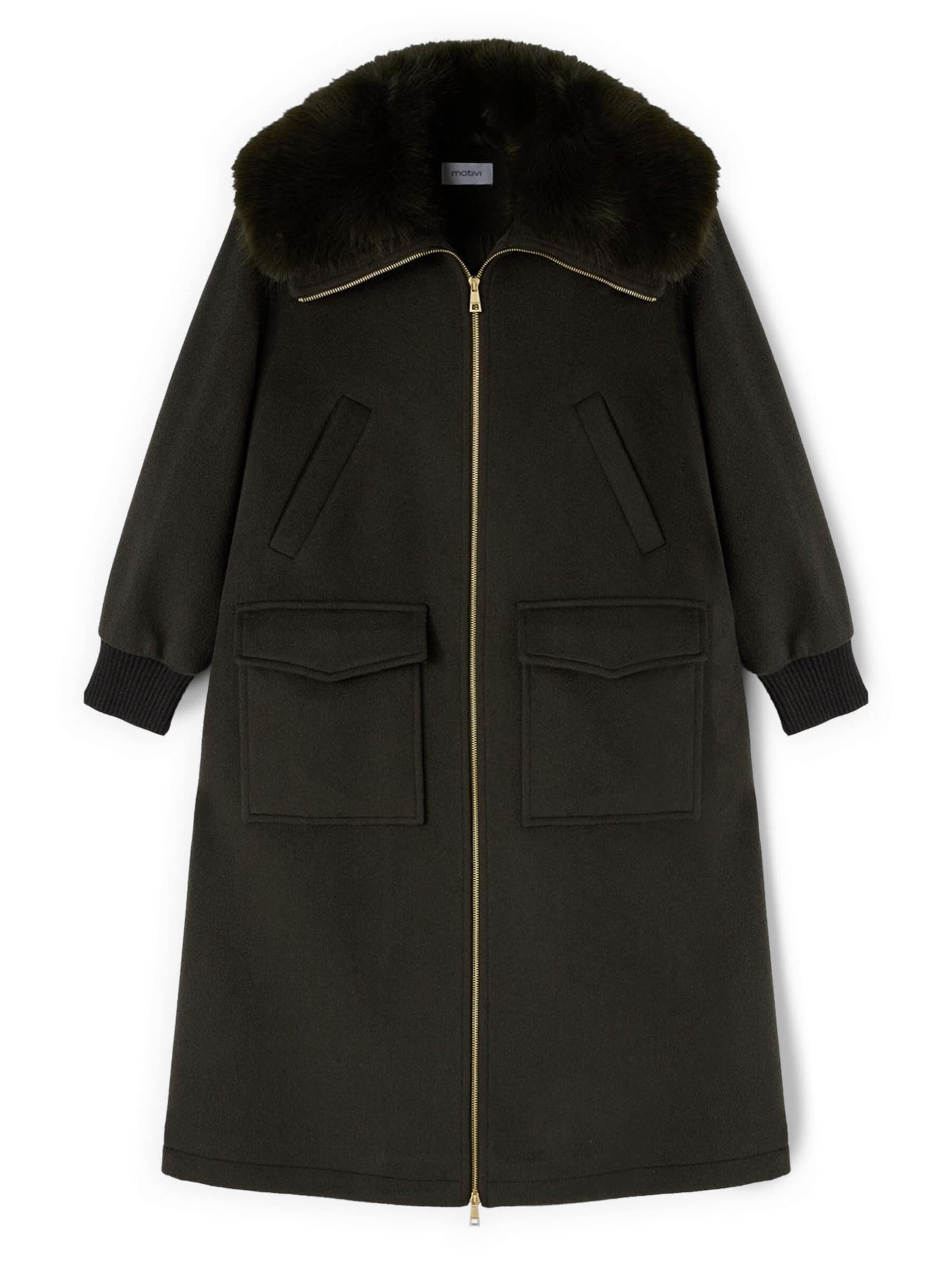 MOTIVI Wintermantel in Groen: voorkant