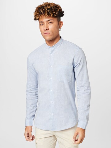 Coupe regular Chemise Lindbergh en bleu : devant